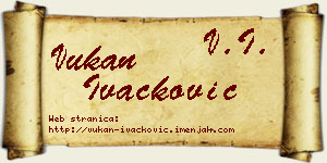 Vukan Ivačković vizit kartica